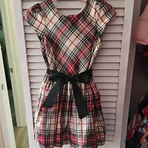 Plaid Ralph Lauren Kids Dress with Black Bow Size 4